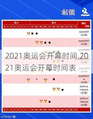 2021奥运会开幕时间,2021奥运会开幕时间表
