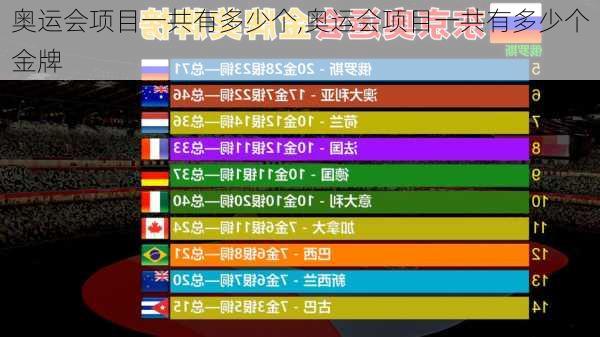 奥运会项目一共有多少个,奥运会项目一共有多少个金牌