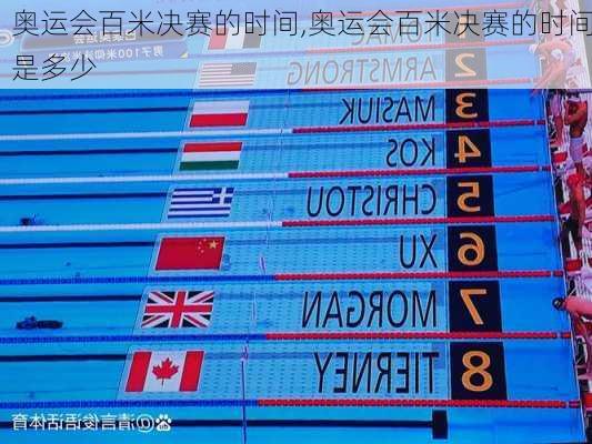 奥运会百米决赛的时间,奥运会百米决赛的时间是多少