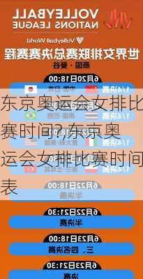 东京奥运会女排比赛时间?,东京奥运会女排比赛时间表