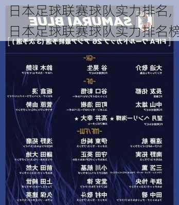 日本足球联赛球队实力排名,日本足球联赛球队实力排名榜