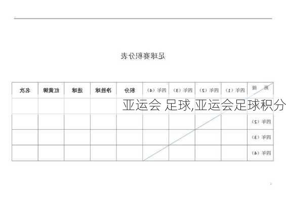 亚运会 足球,亚运会足球积分