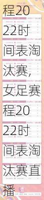 女足赛程2022时间表淘汰赛,女足赛程2022时间表淘汰赛直播