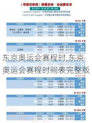 东京奥运会赛程时,东京奥运会赛程时间表完整版