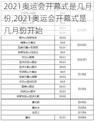 2021奥运会开幕式是几月份,2021奥运会开幕式是几月份开始