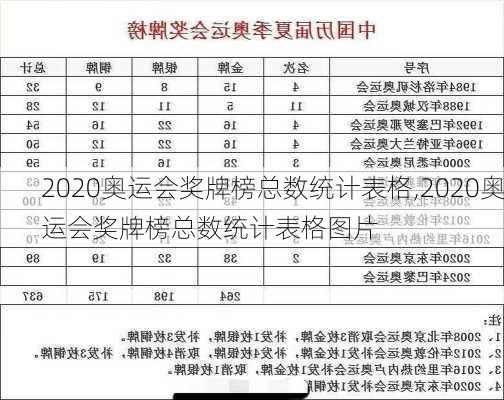 2020奥运会奖牌榜总数统计表格,2020奥运会奖牌榜总数统计表格图片