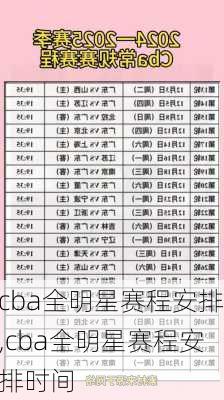 cba全明星赛程安排,cba全明星赛程安排时间