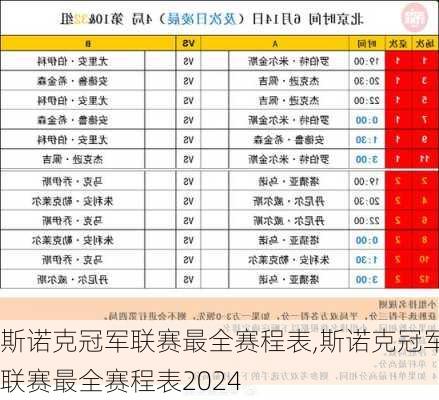 斯诺克冠军联赛最全赛程表,斯诺克冠军联赛最全赛程表2024