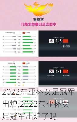 2022东亚杯女足冠军出炉,2022东亚杯女足冠军出炉了吗