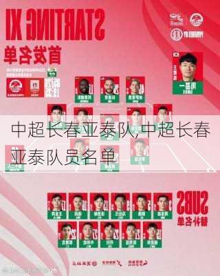 中超长春亚泰队,中超长春亚泰队员名单