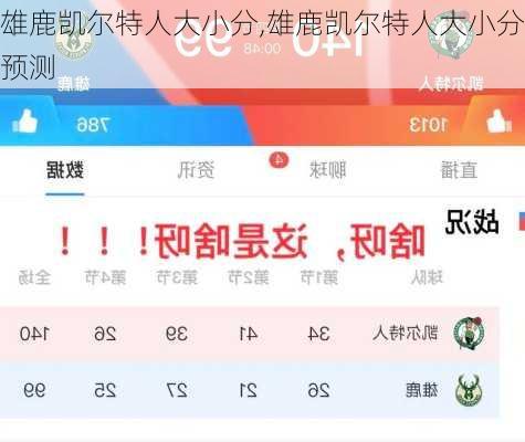 雄鹿凯尔特人大小分,雄鹿凯尔特人大小分预测