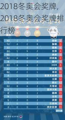 2018冬奥会奖牌,2018冬奥会奖牌排行榜