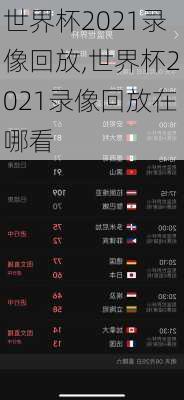世界杯2021录像回放,世界杯2021录像回放在哪看