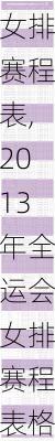2013年全运会女排赛程表,2013年全运会女排赛程表格