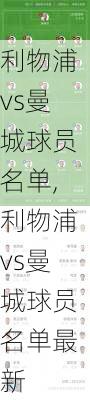 利物浦vs曼城球员名单,利物浦vs曼城球员名单最新