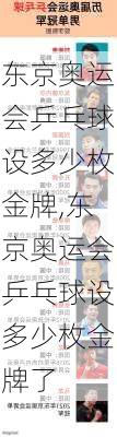 东京奥运会乒乓球设多少枚金牌,东京奥运会乒乓球设多少枚金牌了