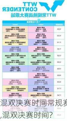 混双决赛时间常规赛,混双决赛时间?