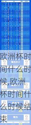 欧洲杯时间什么时候,欧洲杯时间什么时候结束