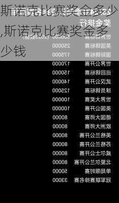斯诺克比赛奖金多少,斯诺克比赛奖金多少钱