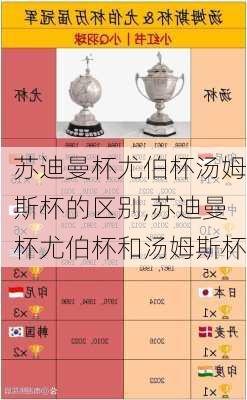 苏迪曼杯尤伯杯汤姆斯杯的区别,苏迪曼杯尤伯杯和汤姆斯杯