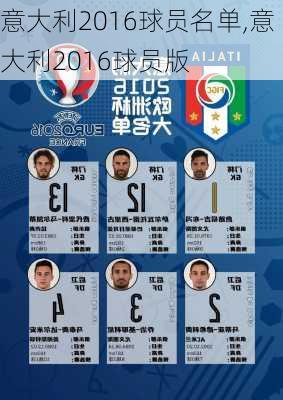 意大利2016球员名单,意大利2016球员版