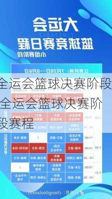 全运会篮球决赛阶段,全运会篮球决赛阶段赛程
