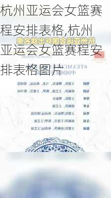 杭州亚运会女篮赛程安排表格,杭州亚运会女篮赛程安排表格图片