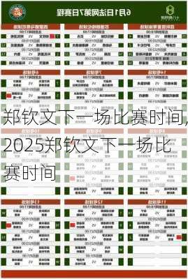 郑钦文下一场比赛时间,2025郑钦文下一场比赛时间