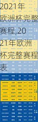 2021年欧洲杯完整赛程,2021年欧洲杯完整赛程表