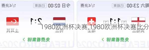 1980欧洲杯决赛,1980欧洲杯决赛比分