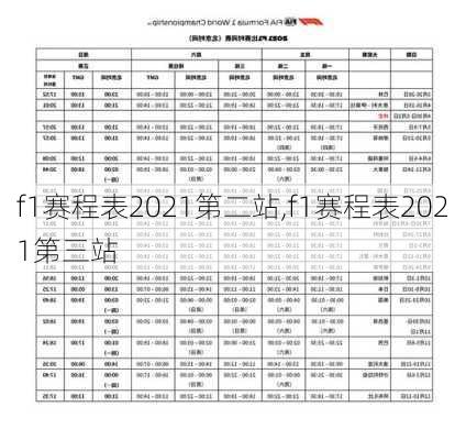 f1赛程表2021第二站,f1赛程表2021第三站