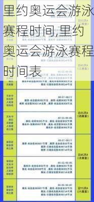 里约奥运会游泳赛程时间,里约奥运会游泳赛程时间表
