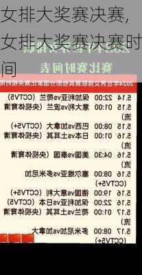 女排大奖赛决赛,女排大奖赛决赛时间