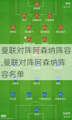 曼联对阵阿森纳阵容,曼联对阵阿森纳阵容名单