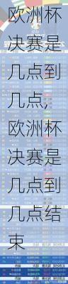欧洲杯决赛是几点到几点,欧洲杯决赛是几点到几点结束