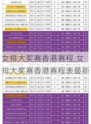女排大奖赛香港赛程,女排大奖赛香港赛程表最新