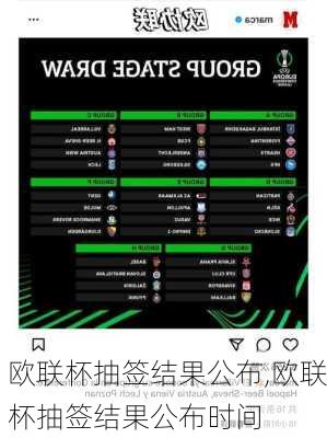 欧联杯抽签结果公布,欧联杯抽签结果公布时间