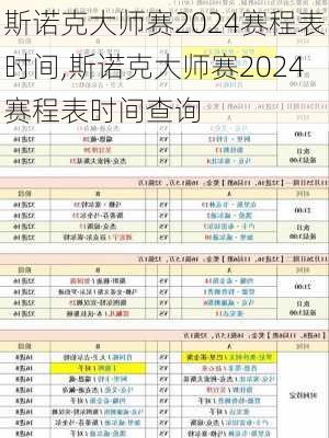 斯诺克大师赛2024赛程表时间,斯诺克大师赛2024赛程表时间查询
