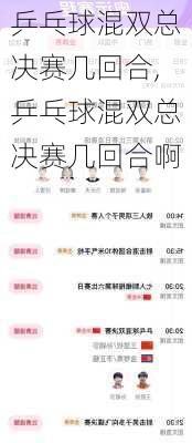 乒乓球混双总决赛几回合,乒乓球混双总决赛几回合啊
