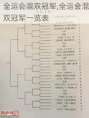 全运会混双冠军,全运会混双冠军一览表