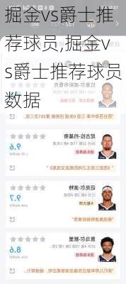 掘金vs爵士推荐球员,掘金vs爵士推荐球员数据