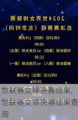 世联赛女排决赛结果,世联赛女排决赛结果查询