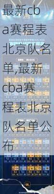 最新cba赛程表北京队名单,最新cba赛程表北京队名单公布