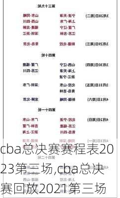 cba总决赛赛程表2023第三场,cba总决赛回放2021第三场