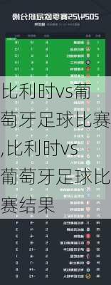 比利时vs葡萄牙足球比赛,比利时vs葡萄牙足球比赛结果