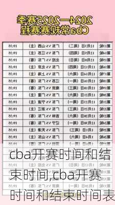 cba开赛时间和结束时间,cba开赛时间和结束时间表