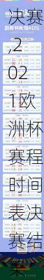 2021欧洲杯赛程时间表决赛,2021欧洲杯赛程时间表决赛结果