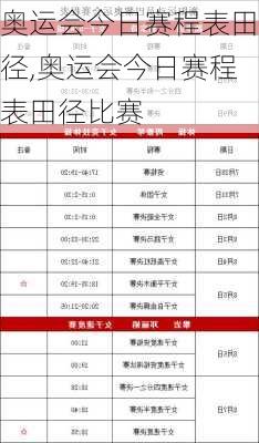 奥运会今日赛程表田径,奥运会今日赛程表田径比赛