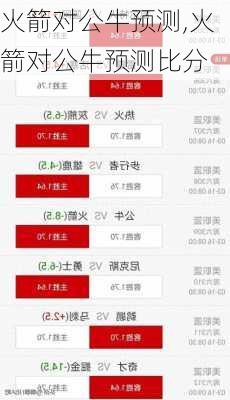 火箭对公牛预测,火箭对公牛预测比分