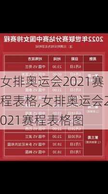 女排奥运会2021赛程表格,女排奥运会2021赛程表格图